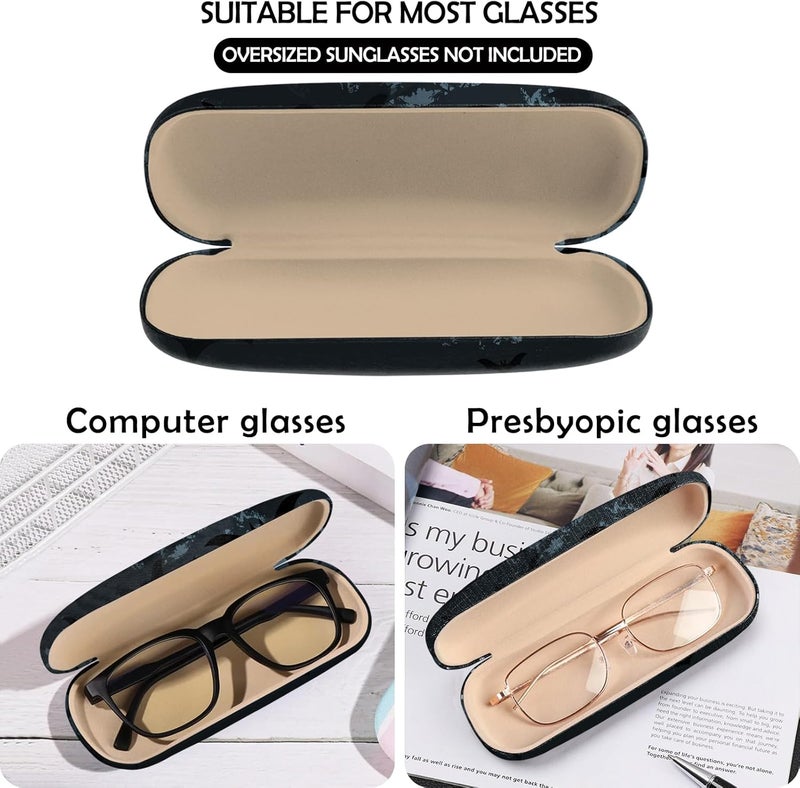 Cabreche Glasses Case Hard Shell Eyeglass Portable Glasses Eyeglasses Holder Box with Cleaning Cloth Women Girls Men Cute - Image 3